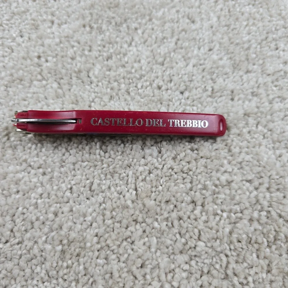 Murano Wine Opener Red Castello Del Trebbio Sommelier‎ Corkscrew Made in Italy